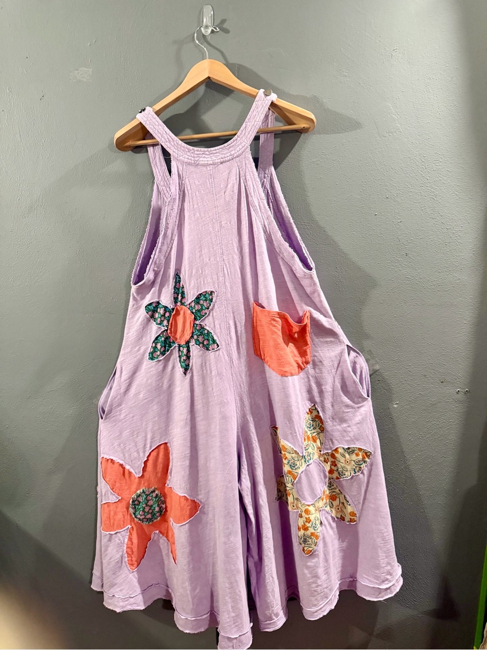 Lavender Floral Patchwork Sleeveless Jumpsuit by - Picture 4 of 4